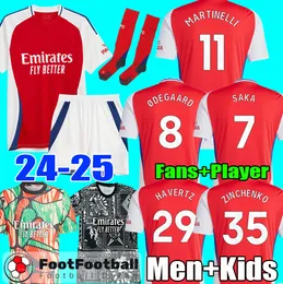 24 25 25 Rice Havertz Saka Martinelli Odegaard Football Shirt koszulka piłkarska 2024 2025 Saliba Nketiah G.jesus Jorginho Tierney Smith Rowe Kit piłkarski Men Sets Sets Sets Sets Sets