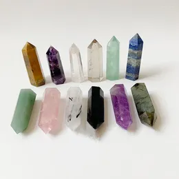 Dekorativa figurer naturliga stenar och mineraler kvarts kristall trollstav reiki helande ädelstenar pedras para artesanato feng shui modern