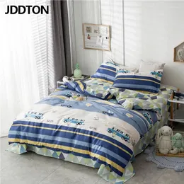 Клетки для постельных принадлежностей Jddton Cool Boy Blue Color Set Set Twin Size Удобный мультфильм -картины King Devet Cover Pillowcase Pilay BE164