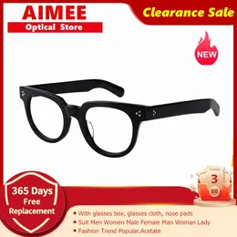Sunglasses Frames Clearance Sale Handmade Vintage Round Glasses Frame Men Women Acetate Eyeglasses Fashion Eyewear Spectacle OV5358