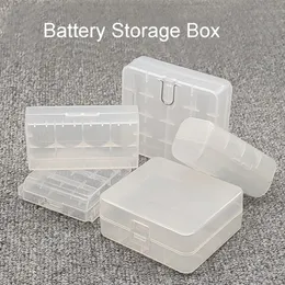 18650 Battery Storage Box Hard Case Holder 4AA 4AAA Rechargeable Battery Power Bank Plastic Case Transparent