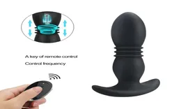 Telescopic Vibrator Vibrator Wireless Remote Control Dildo Butt Plug Massager Massager Massager Sex Toys for Men Adult Gay1786097