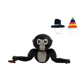 Animali di peluche imbottiti Gli ultimi tag gorilla scimmia giocattoli peluche cartone animato per animali pieni di animale morbido e regali di Natale per bambini Q240515