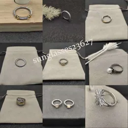 Pierścienie opaski vintage DY designer designerski pierścień biżuterii pokręcone pierścionki z drutu dla kobiet panie non thannish męskie pierścień dla mężczyzn Copper X Anniversary Gift ZH147 E