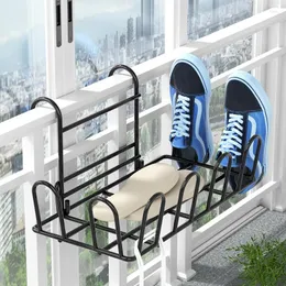 Kitchen Storage Balcony Drying Shoe Rack Artifact Anti-theft Window Guard Railing Clothes Sill Sandals Shelf