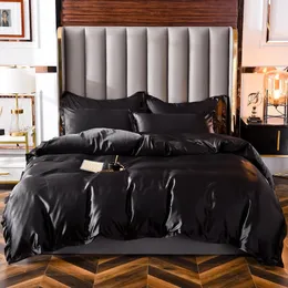 Сатинированные постельные принадлежности набор высококачественных стеганых одеял, набор однодневного размера Queen Set Set Solid Color Peed Cover Set240513