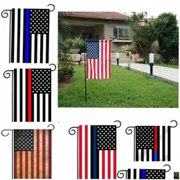 Banner bayrakları ABD parti dekorasyonu ince mavi çizgi ABD bayrak siyah beyaz ve Amerikan bahçesi 30x45cm damla teslimat ev festival malzemeleri dh9yh