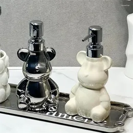 Dispercinante di sapone liquido Whyou Creative Ceramic Bear Dispenser Wish Shampoo Emulsion Bottle Accessori per bagno in lattice Set di nozze regalo di nozze