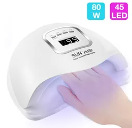 80W Nail Dryer UV LED Lamp LCD Display 45 LEDs Nail Dryer Lamp For Curing Gel Polish Auto Sensing Manicure Tools7359615