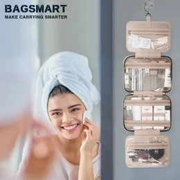 Bagsmart Bolsa de higiene pessoal pendurada Caixa de maquiagem de cosméticos à prova d'água Bolsa de viagem ao ar livre para higiene pessoal Caixa de armazenamento do banheiro 240515