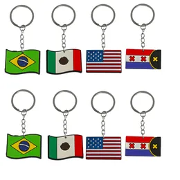 Andere Modezubehör National Flag Keychain für Tags Goodie Bag Stuff -Weihnachtsgeschenke Schlüsselkette Ring -Geschenkfans Ringe Keyring OTQ0N
