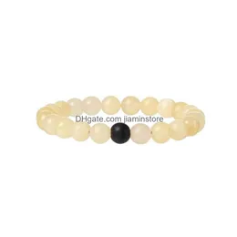 Бисера Jlncing Energy Stone Bracelet Bears Beads Diffuser Quartz Полудесосокие исцеляющие пара растяжки подарки для мужчин Ders Dhzns