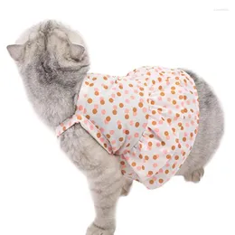 Vestido de cachorro de vestuário de cachorro fino saia de fita de princesa floral fofa para cães pequenos gatos verão