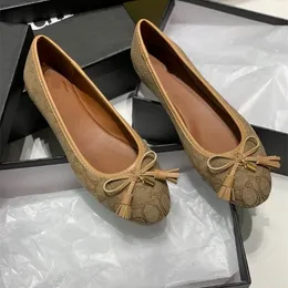 Dress Shoes Europe and America Slip on Round Head Shallow Flat Women s Bowknot Lefu Cover Foot