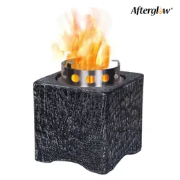 Afterglow Terrafab Square Mini Camping Tabletop Fire Bowl Outdoor tragbare Feuerstelle Brennen Gel Kraftstoff, schwarz