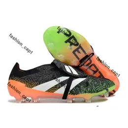 Capotte da calcio Preditor di qualità 30th Anniversary Lingua piega lacesless Laces Fg Mens Soccer Soccer Show Training Leather Predetor Elite Battels Shoes 235