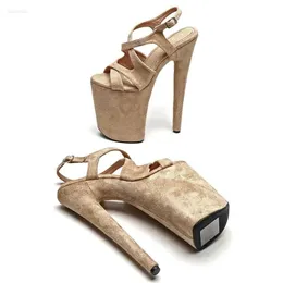 S 9 polegadas 23cm / sandálias Leecabe Suede plataforma de moda superior Sapatos de dança de pólo de pólo