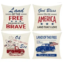 Pillow Independence Day Pillowcase 4 lipca Outor Outdoor Covers Set 4 American Patriotic Throw