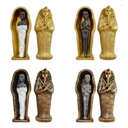 Figurine decorative antichi ornamenti di mummia del faraone egiziano con decorazione artigianale in resina di figurina Modello in miniatura da collezione