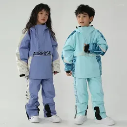 Clothing Sets 2024 Children Ski Suit Winter Girls Boys Outdoor Snowboard Wear Overalls Warm Windproof Waterproof Kids Skiing