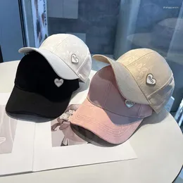 Ball Caps All-Match Rhinestone Love Baseball Cap Spring And Summer Outdoor Protection Sun-Poof Peaked Make Your Face Look Smaller