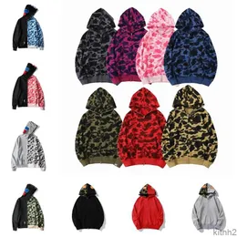 Designer Mens Women Hoodie Popular Shark Pattern Sportwear Camouflage Zip Up Hoodies High Quality Pure Cotton Jacket Size M-xxxl C1H6