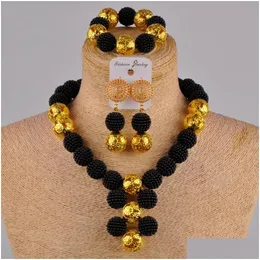 Smyckesinställningar Beige Simated Pearl Gold African Set Nigerian Pärlor Kostymhalsband Fzz30-06 201 Drop Delivery Otawi