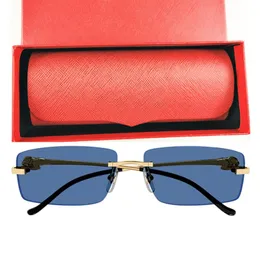 Luksusowe leapord rzeźbione okulary przeciwsłoneczne Uv400 Polaryzowane przycieranie ciemne szklanki 043OS Lightweigth Pure-Titanium Frame Anti-Corrosion 58-15-140 Fullset Case Case