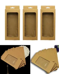 10psset Украшение для ухода с прозрачной упаковкой для хранения окна коричневая бумага свадьба детская многофункциональная упаковочная коробка Jewelry6960683
