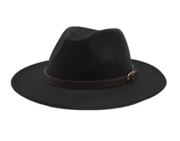Seioum New Fashion Style szerokie brzegi kobiety poczuć kapelusz wełniany fedora czapka dla kobiet retro hat eleganckie damskie jazzowe czapki 6360314