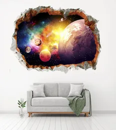 Cartoon 3D Star Universe Series Broken Wall Stickers for Kids Baby Pokoje sypialnia Dekoracja domu 6935061