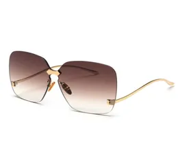 HBK Негабаритные солнцезащитные очки без щитов женщин с градиентным линзом UV400 Высококачественный синий розовый винтажный плоский модный мод New8629630