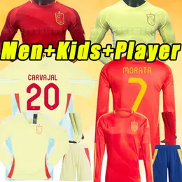 Manica lunga 2024 Maglie di calcio PEDRI spagnola Ferran Torres Morata Gavi 23 Fan Player Version Shirt Footb