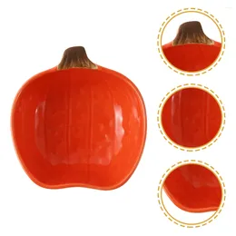 Plates 2 Pcs Sushi Tray Pumpkin Dish Sweet Sauce Dishes Dipping Container Vinegar Condiment Chili Halloween Dips