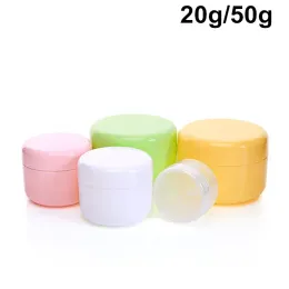 Partihandel 100 x tom kosmetisk förpackningskrämburkbehållare 20 ml 50 ml DIY Macoron Color PP Cream Plastic Flaskor för kosmetika ZZ