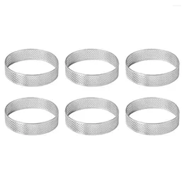 Kubki do ciasta Forms 6pcs Poristyczne tarte ze stali nierdzewnej Perforowane ciasto z otworami 7 cm