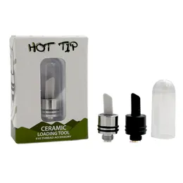 Single Hot Knife 510 Ceramic Heat Tip Coil with Cover Cap 11.5mm Black Silver Cut Wax Accessory Dab Tool