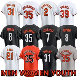 Jackson Holliday 35 Adley Rutschman 8 Beyzbol Forması Cal Ripken 58 Cionel Perez 17 Colton Cowser 53 Baumann 74 Bautista Özel Erkekler Kadın Gençlik Formaları