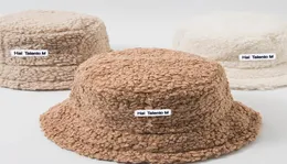 Lamb Faux Fur Bucket Hat Winter Warm Teddy Velvet Hats for Women Lady Costure Bob Panamá Panam