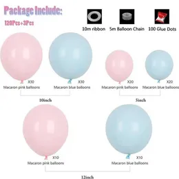 Party Balloons 123 st Macaron Pink Blue Theme Balloon Garland Arch Kit For Baby Kön Revelation Birthday Party Decoration Baby Shower