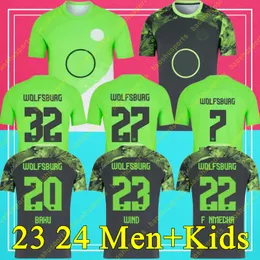 23 24 VFL Wolfsburg Soccer Jerseys Lacroix Van de Ven 2023 2024 Arnold Gerhardt Svanberg Marmoush Wind Kaminski Waldschmidt Wimmer Kids Kits Football Shird