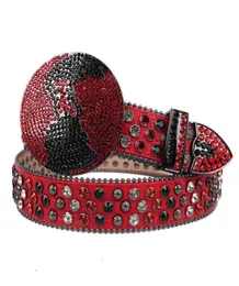 Mode Wterse Rode Steentj Metalen Globe Gp Casual Diamond Studded Riemen Cinturon Para Hombre Sintiron Mujer4349757
