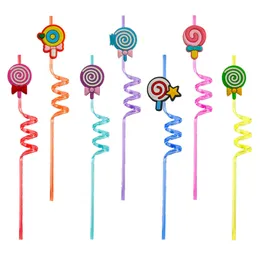 마시는 sts lollipop 테마 미친 만화 장식 용품 생일 파티 호의 크리스마스 재사용 가능한 플라스틱 키즈 st drop deliv otofm