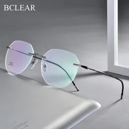 Ultralight Alloy Randless Männer Brille Rahmen Rahmen Square Brille Myopia Rezeptrahmen für Frauen Optical Eye Glass 240507