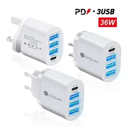 Neues PD36W schnelles Lade-Mobiltelefon-Ladegerät 5v4APD+3USB Multi-Port-Adapter-Ladekopf