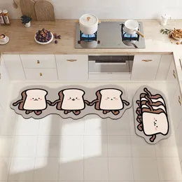 Badmattor söt tecknad golvmatta hem lång strip kök absorberande och smutsbeständig icke-halking ingångsdörrat tapis de bain