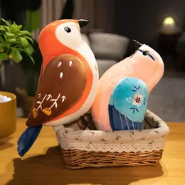 Simulazione da 30 cm Simulazione Birdie Plush Plushing Creative Cartoon Birds Sparrow Bambola per pappagalli Giochi di compleanno per bambini