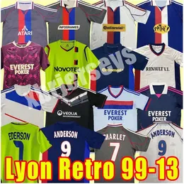 Retro Lyonnais Lyon Soccer Jerseys Carriere Govou Gourcuff Toulaan Juninho Bastos Benzema Marlet Maillot de Football Shirt Classic 00 01 08 09 10 11 12 13 99 20 24 25