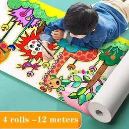 12 Meter Kinder Zeichnen Rollen Farbfüllpapier Graffiti Scrollen Malvorlagen für Kinder DIY Malmalerei Bildungsspielzeug 240510