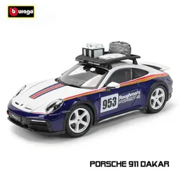 Diecast Model Cars Bburago 1 24 Skala Porsche 911 Dakar Weissach Alloy Racing Alloy Luxury Car Die-Cast Car Model Toy Collection Geschenk WX